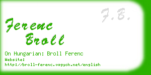 ferenc broll business card